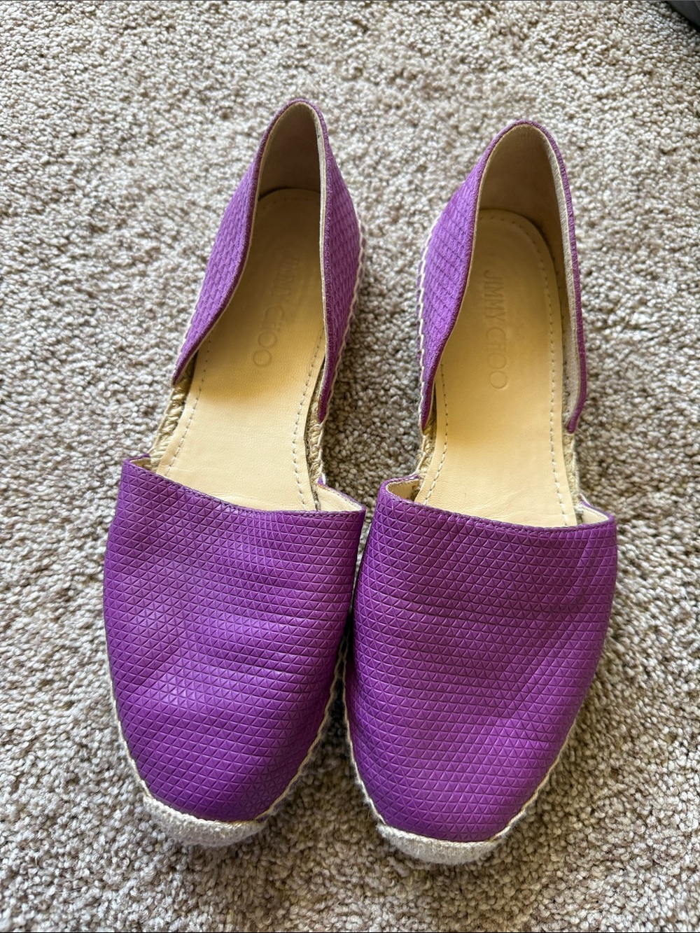 Jimmy Choo Purple Espadrille Slip-On Flats
